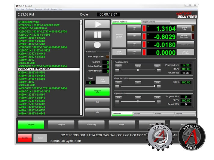 UI of Mach4 Industrial version