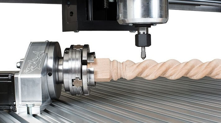 rockler 4th axis kit holding the wood