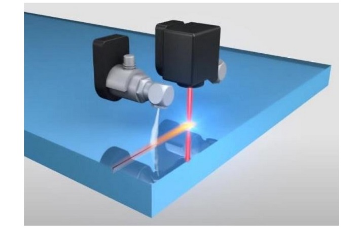 A computer generated illustration of laser cutting glass