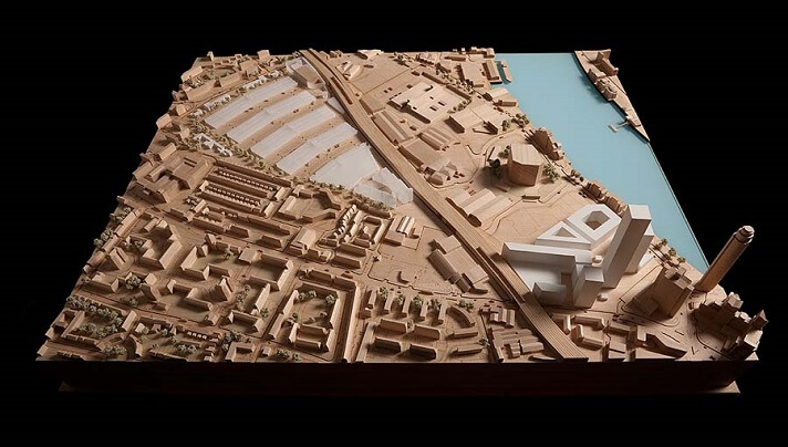 Architectural model made by laser cutting wood