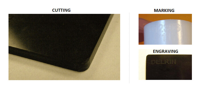Examples of laser processing on delrin