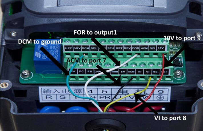 G540 connection to HY HUANYANG VFD (Source: Kronos Robotics)