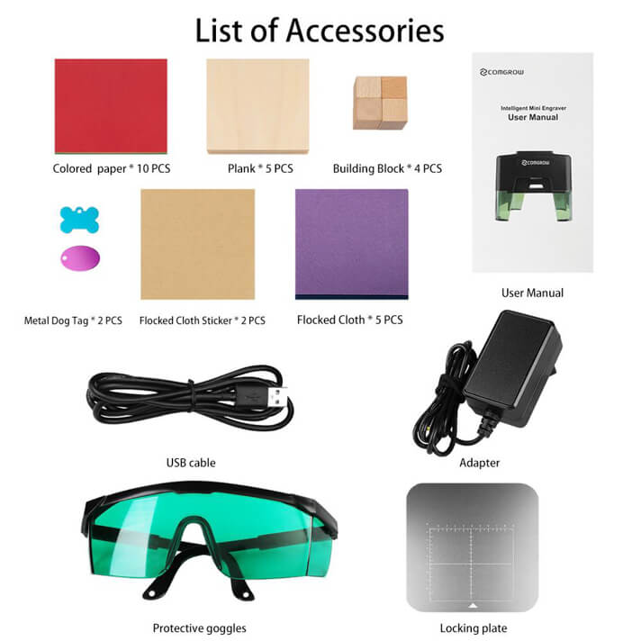 List of accessories available with Comgrow Mini