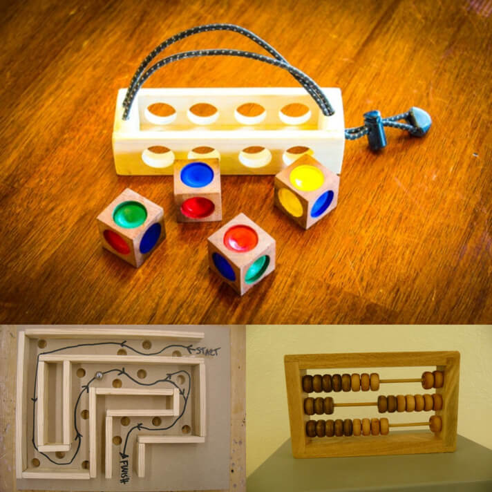 Wooden puzzle and maze