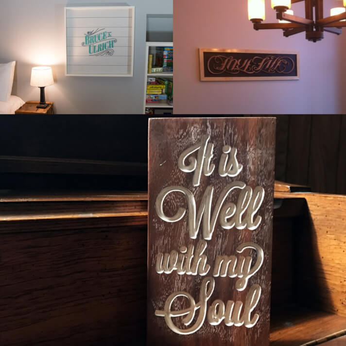 Wooden sign boards