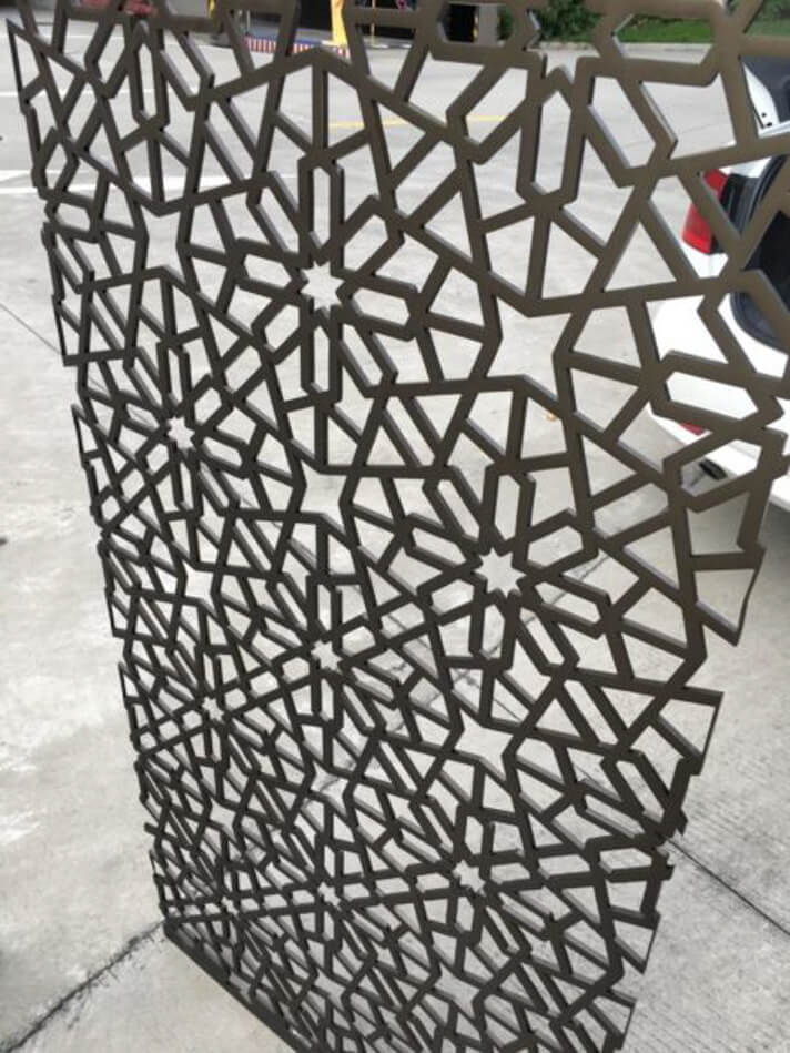 Laser cut aluminum panel