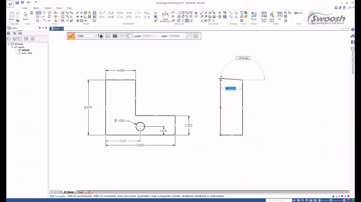 Interface of Solid Edge 2D