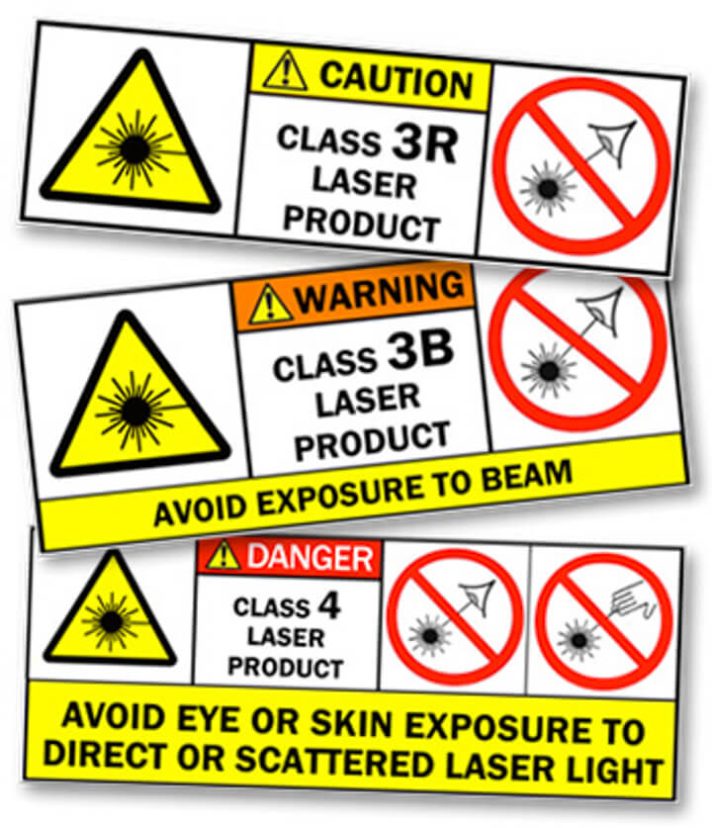 Laser warning labels