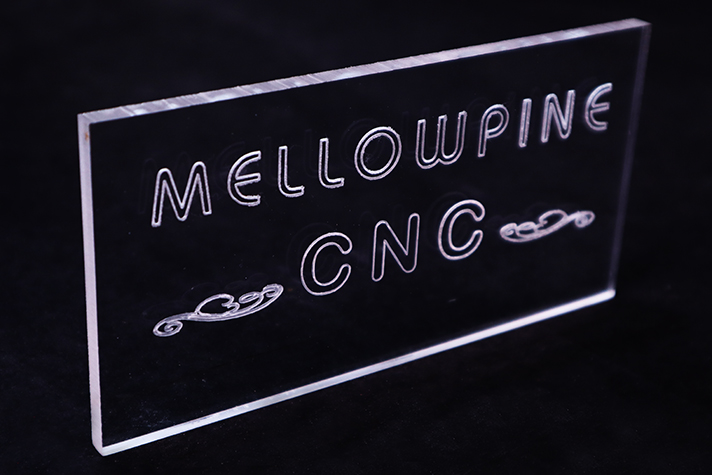 Acrylic engraved using Comgrow ROBO CNC