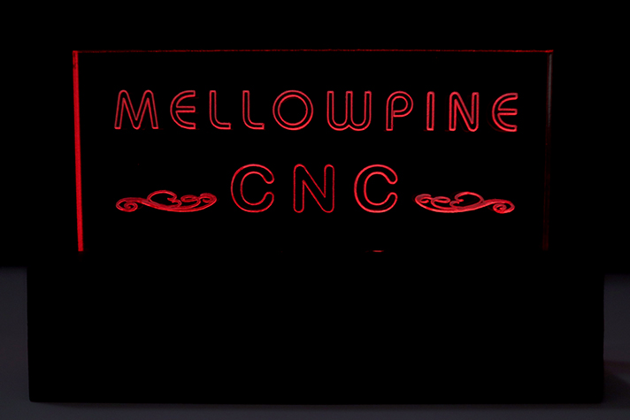Acrylic sign made using Comgrow ROBO CNC