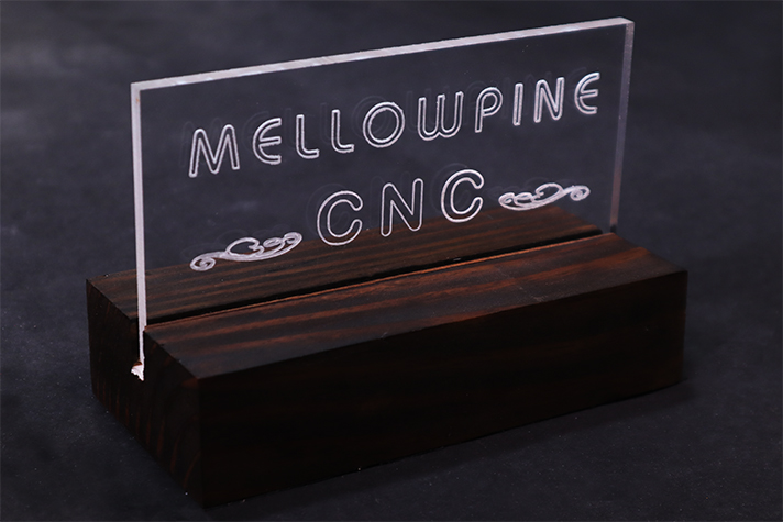 Acrylic sign made using Comgrow ROBO CNC