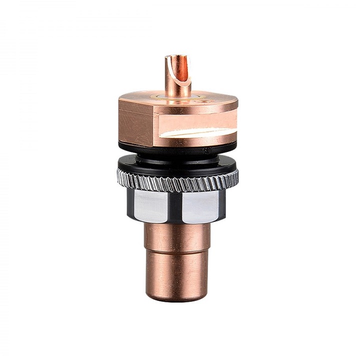 A connector part made using CNC milled copper 
