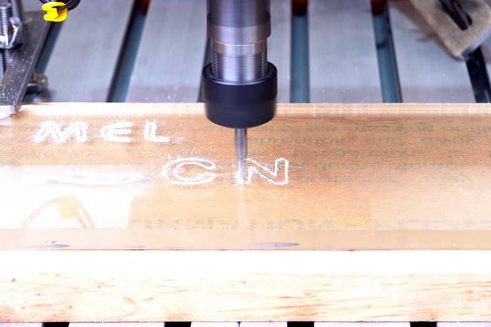 Comgrow ROBO CNC engraving on cast acrylic