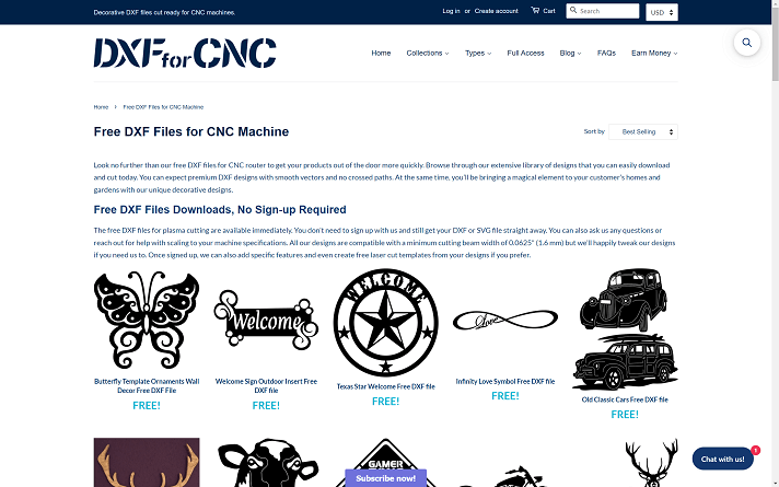 DXF for CNC website