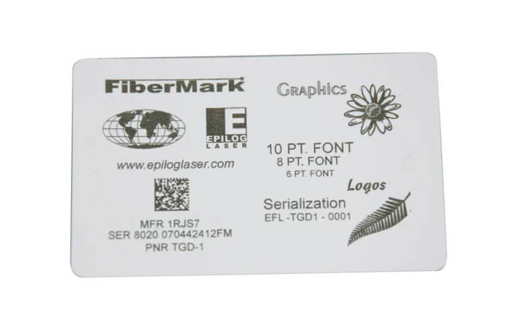 Laser marking on white plastic