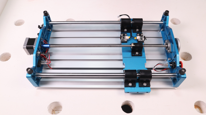 Linear guides and lead screw on the underside of Comgrow ROBO CNC