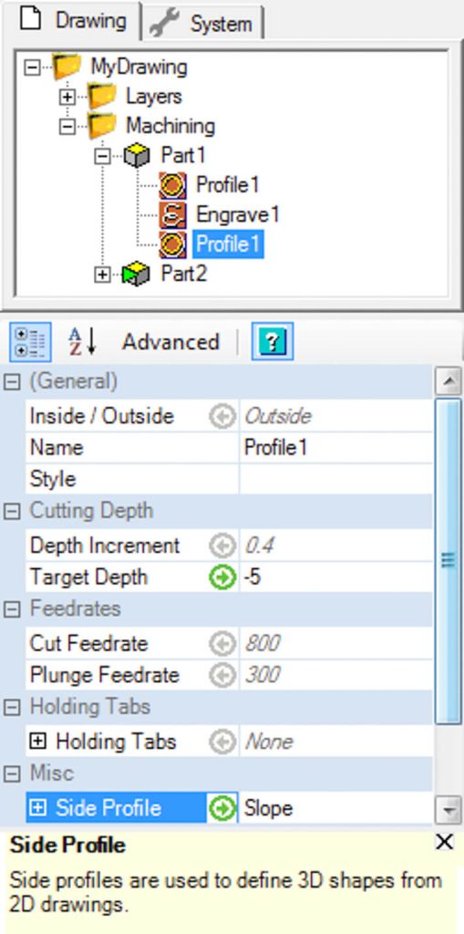 Machining parameters