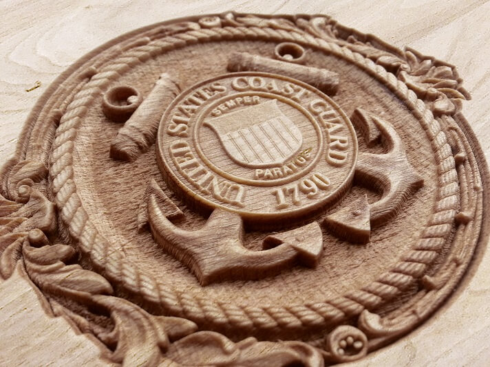 3D laser engraved wood sample