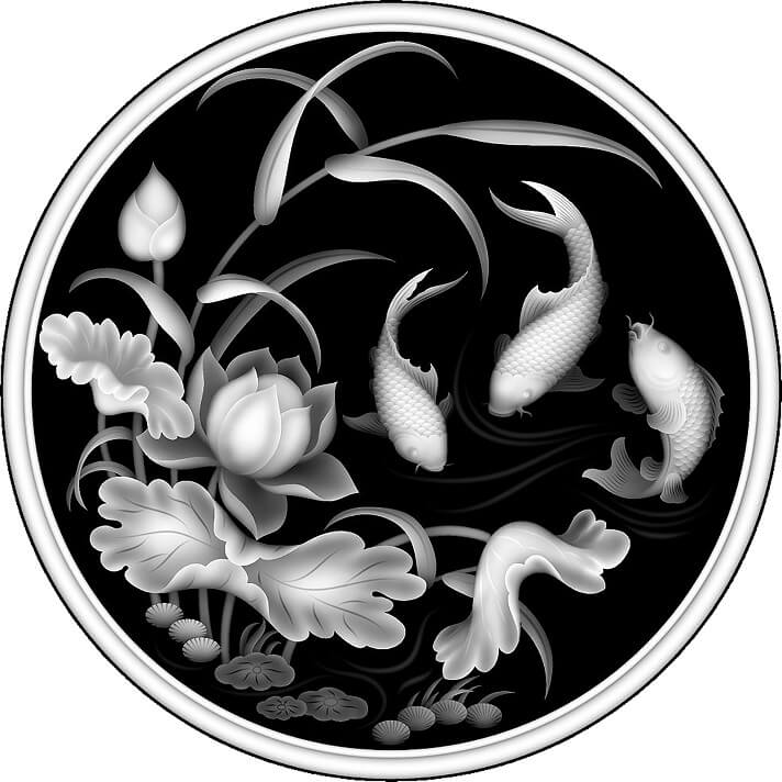 A grayscale image prepared for 3D laser engraving