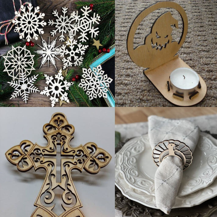 Holiday projects made using Glowforge