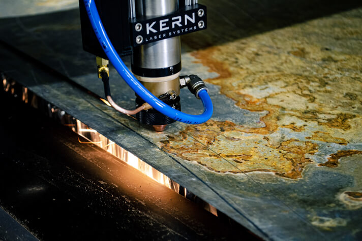 Laser Cutting mild steel (Source Kernlasers)