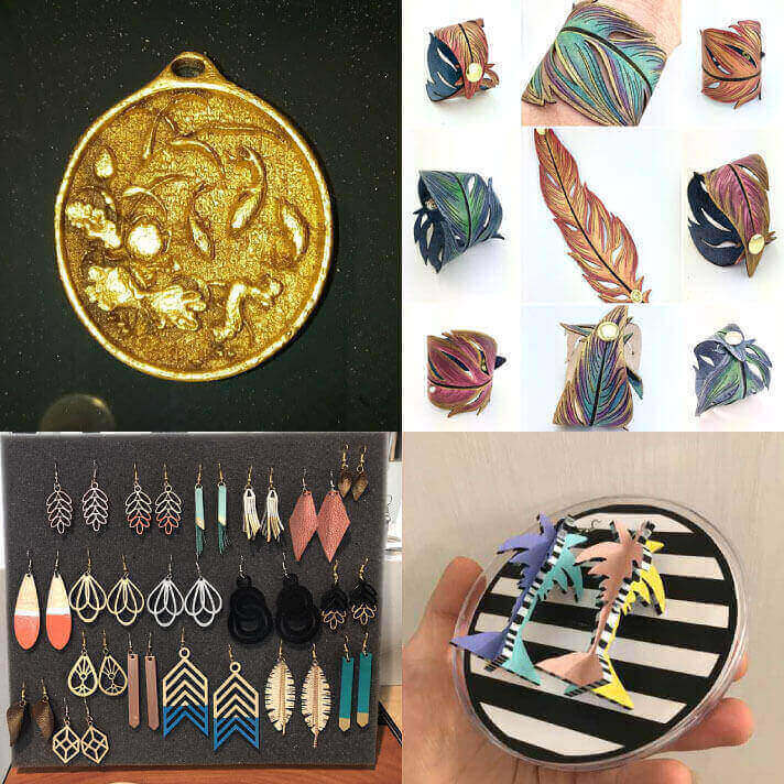 Jewelry projects made using glowforge