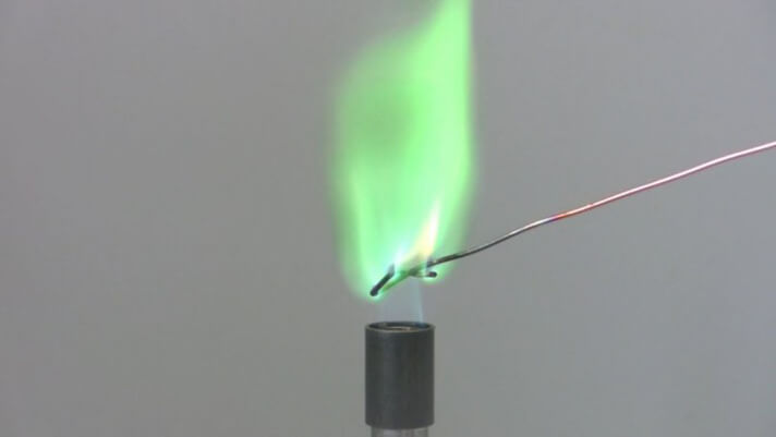 PVC material burning with a green flame (Source Textilesathi blog)