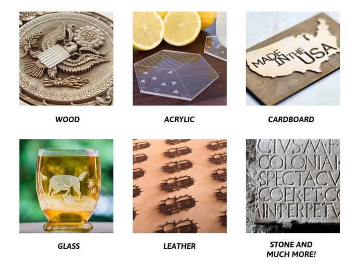 Sample workpieces from OMTech 60W laser