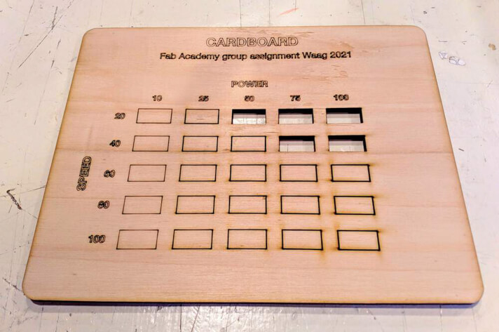 Test runs on cardboard (Source Fabacademy)