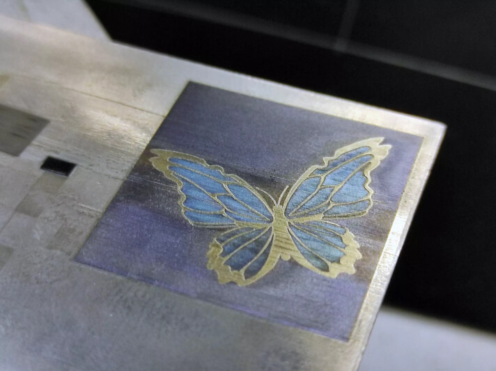 Color laser engraving on Titanium 