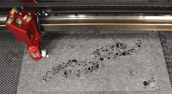 Laser cutting felt