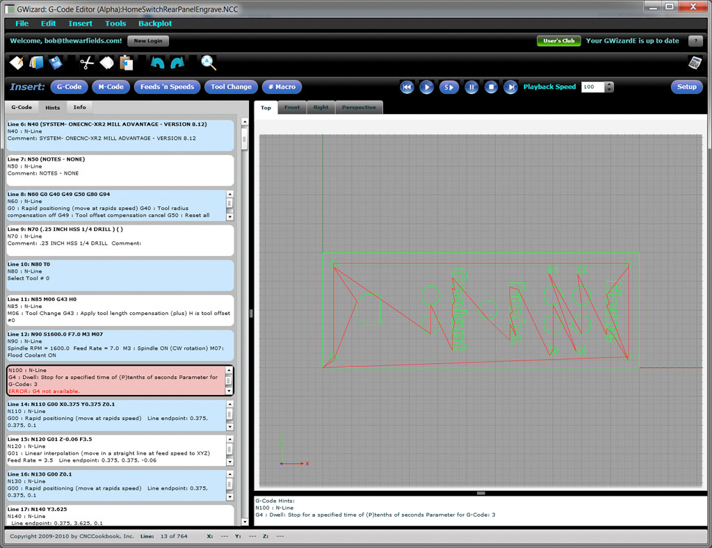 G-Wizard Editor interface