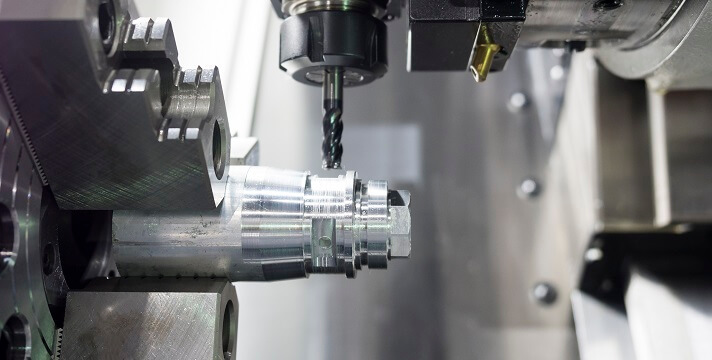 Milling on a multi-axis CNC lathe