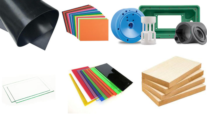 Some materials that can be processed on a laser cutter and CNC