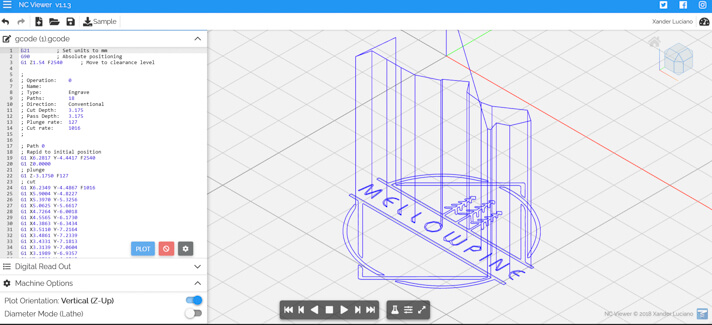 G-code and toolpath visualization(Source: NC Viewer webiste)