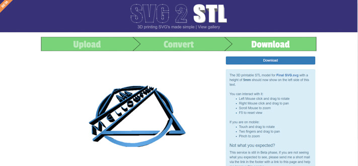 SVG 2 STL interface