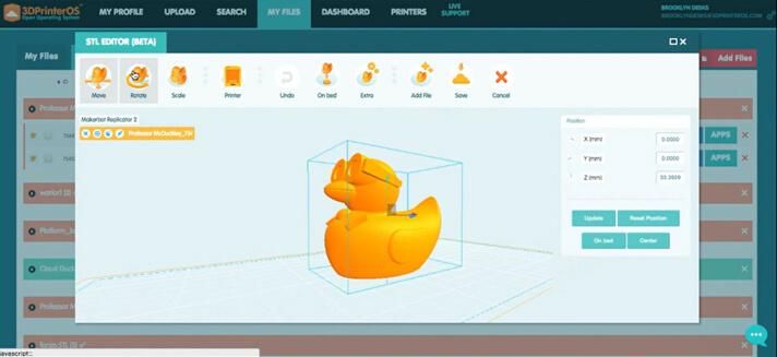 3DPrinterOS interface