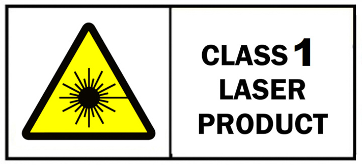 Class-1 laser product indication