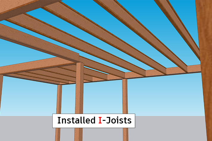 Installed Engineered I-Joists.