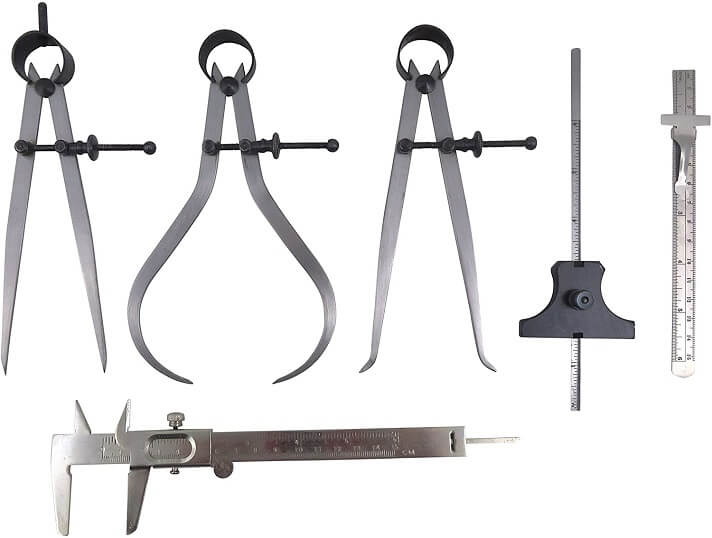 Measuring calipers for cylindrical workpieces
