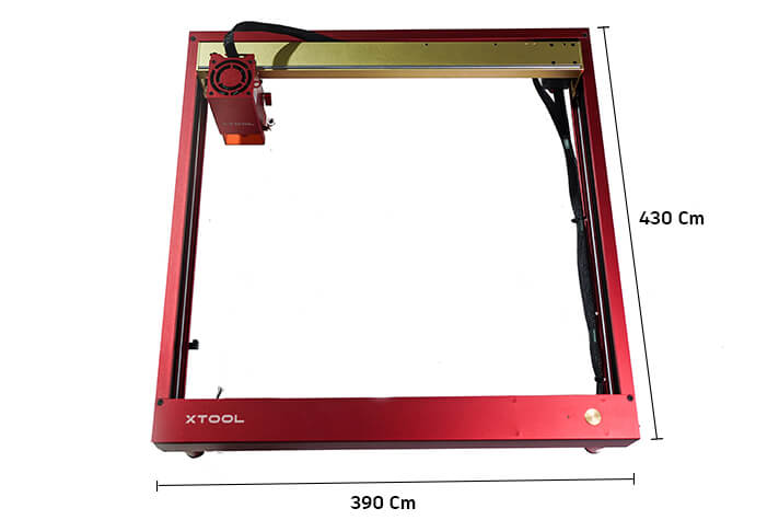 Footprint of XTool D1 Pro laser machine