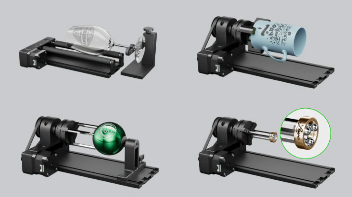 Possible configurations of the rotary axis in xTool D1 Pro