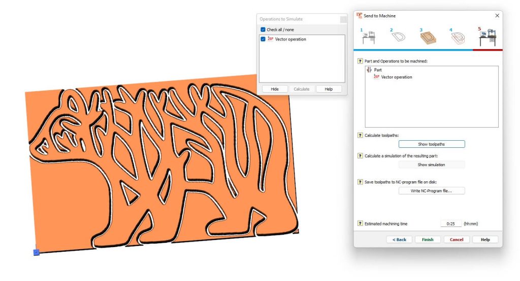 Vector machining wizard screen 5