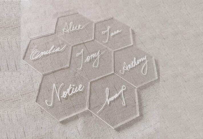 Laser cut acrylic name tags