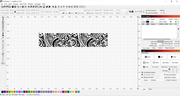 Preparing the design for engraving knife