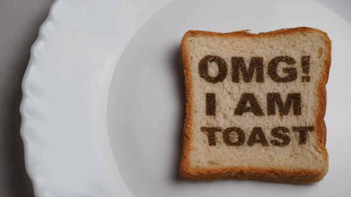 Bread laser engraved with text