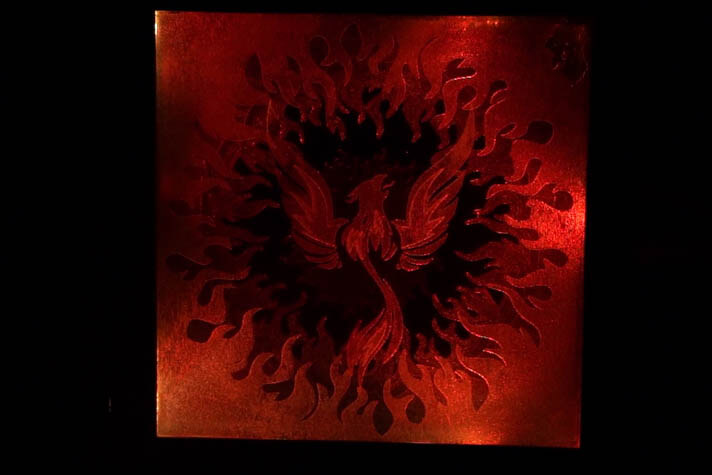 LED lit laser engraved glass