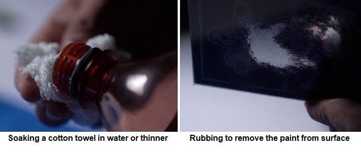 Cleaning off the paint after engraving