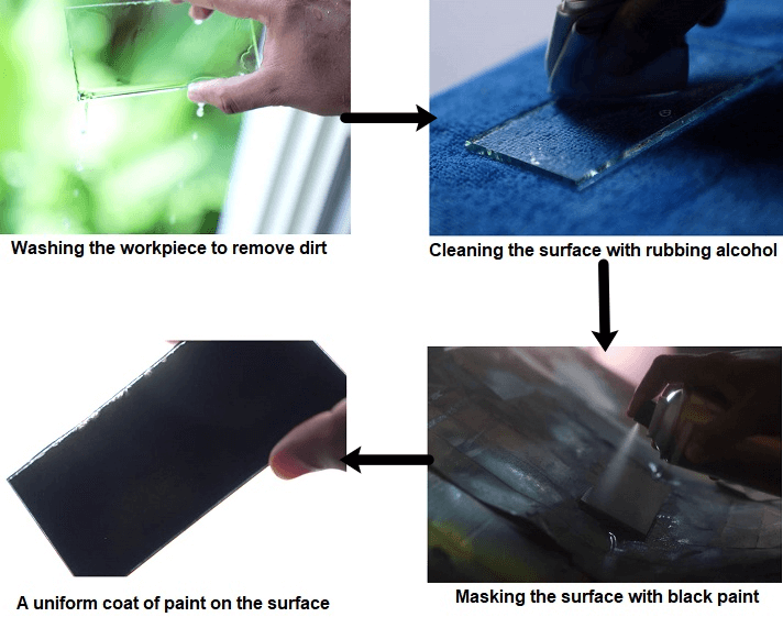 Preparing the glass workpiece for diode laser engraving