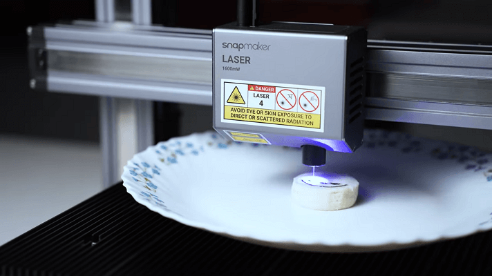 laser engraving a cookie